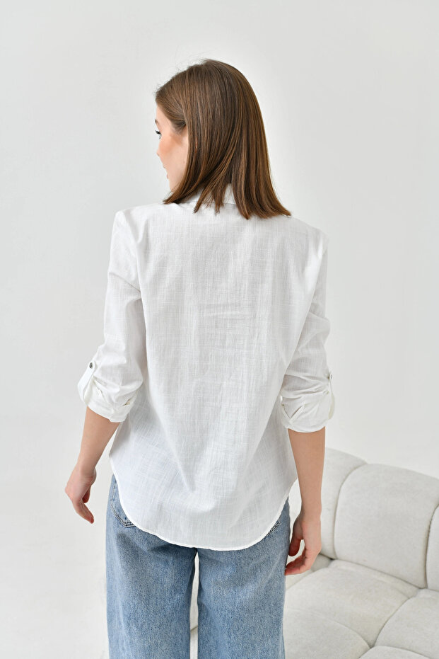 Gömlek Yaka Bluz - 5