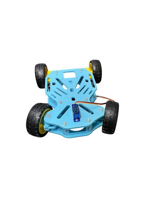 Arduino Uyumlu Ön Tekerleri Dönebilen 4WD Robot Araba Platform Kiti Seti Monte - 1