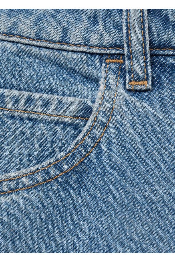 Yüksek belli bermuda denim şort - 6