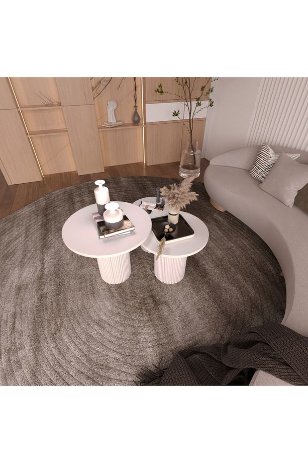 Bohem Breeze 3'lü Beyaz MDF Orta Sehpa Seti 100 % MDF - 5