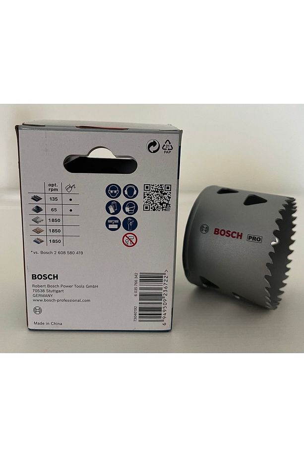 PRO Multi Material Panç 64mm + ZHWEI Hex 3/8 Adaptör Seti ( Alçıpan, Metal ve Ahşap Uyumlu ) - 3