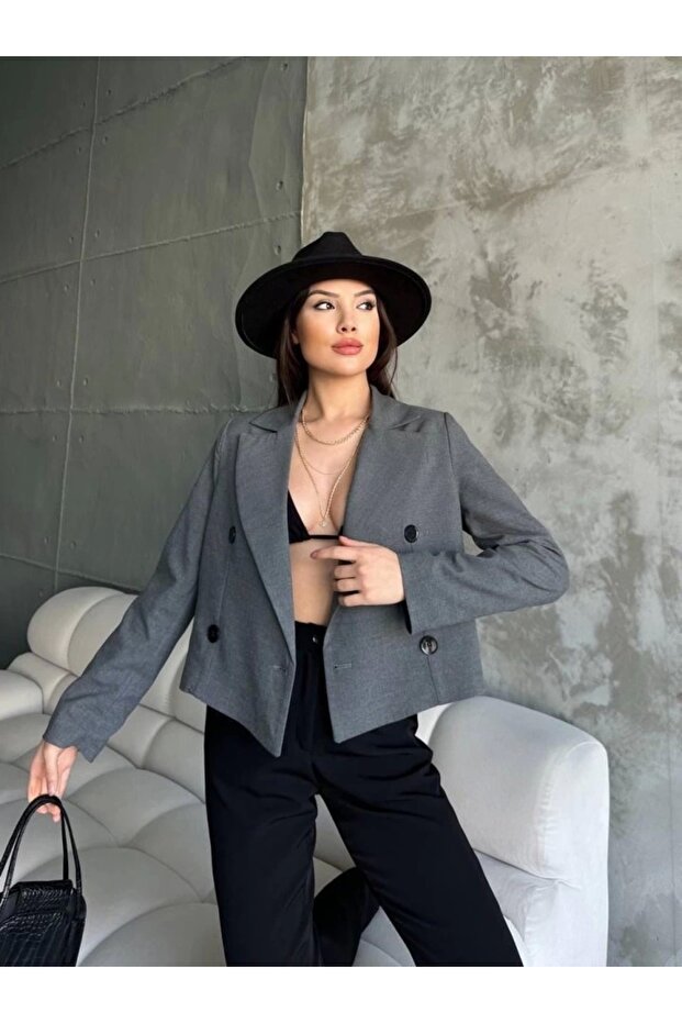 سترة مزدوجة الصدر - 4