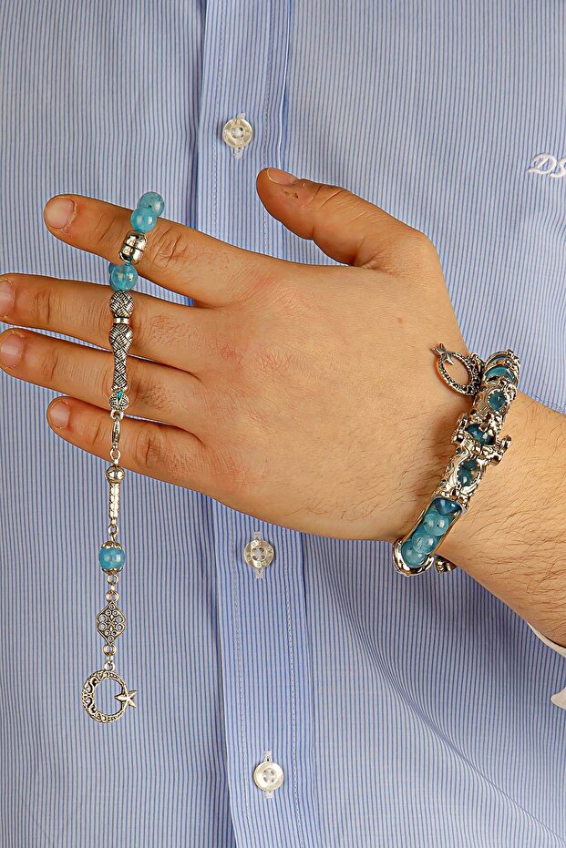 Aquamarin taşı Multi Tespih - 7