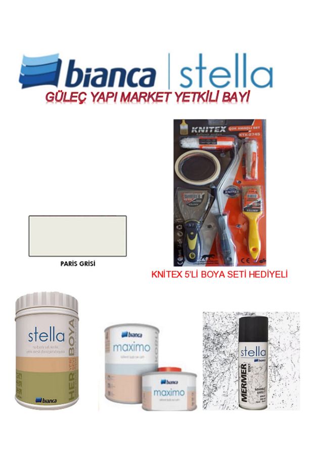 Stella Set "mutfak - Tuvalet Banyo - Fayans - Mobilya" Boyamak Için Knitex Boyama Seti Ile Birlikte - 1