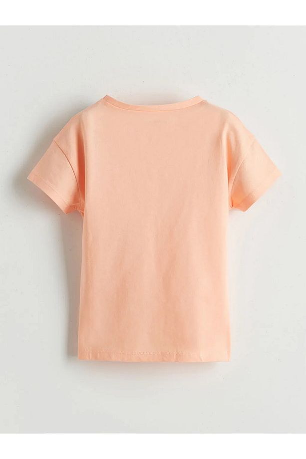 LCW baby Pembe Bisiklet Yaka Baskılı Kız Bebek Şortlu Pijama Takımı - 3