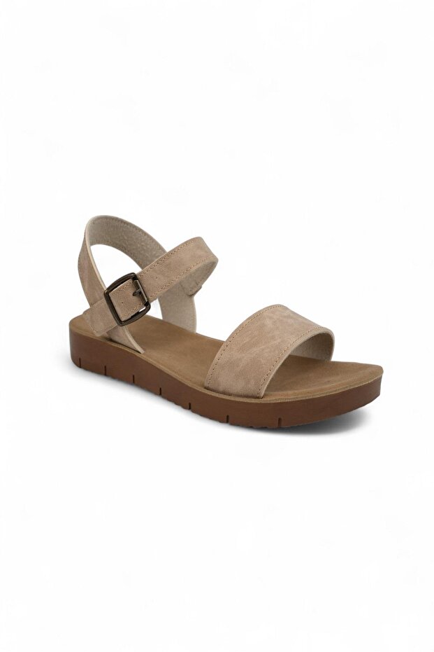 Orthopedix Single-Strap Comfortable Women's Sandals Qr25201 Beige