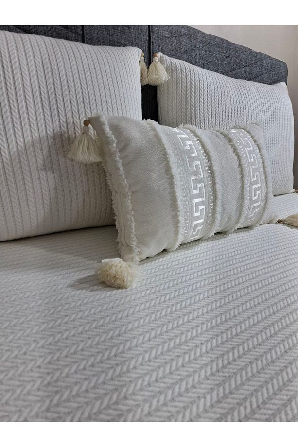 Home %100 Pamuk Örgü Pike Çift Kişilik Yatak Örtüsü 220 x 240 cm - 5