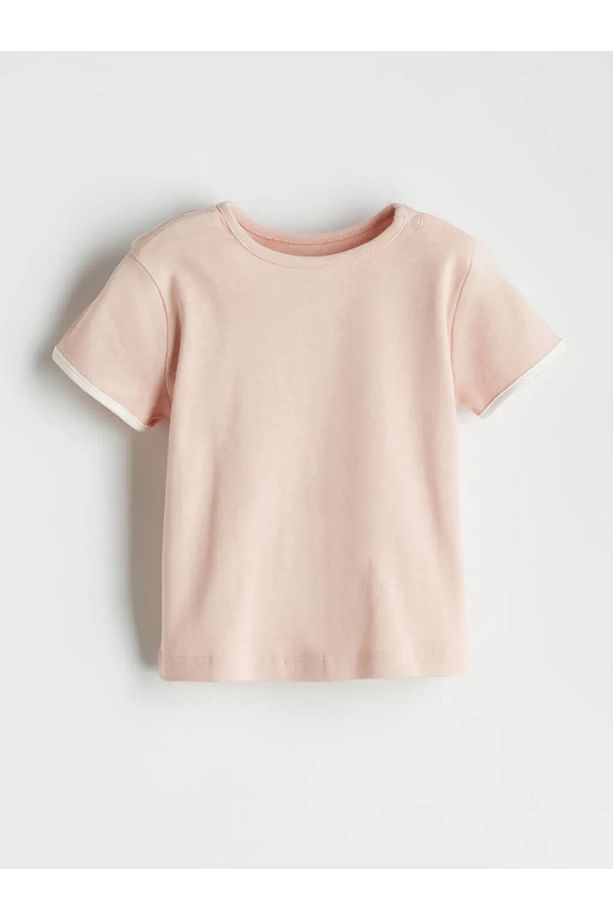 LCW baby Pembe Bisiklet Yaka Basic Kız Bebek Şortlu Pijama Takımı - 2