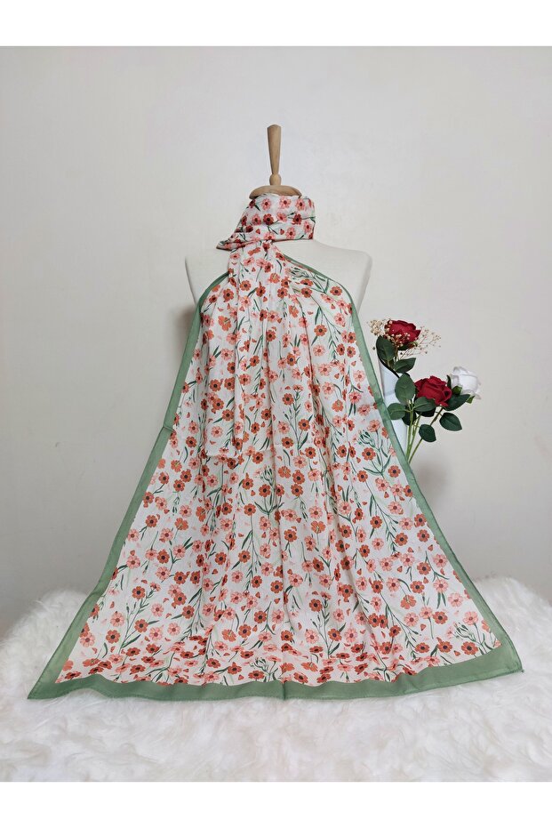 Patterned Soft Cotton Shawl - 1