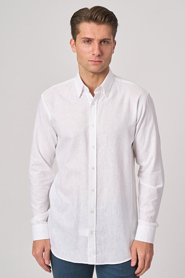 White Stone 2025-Y G2532 Linen Shirt White