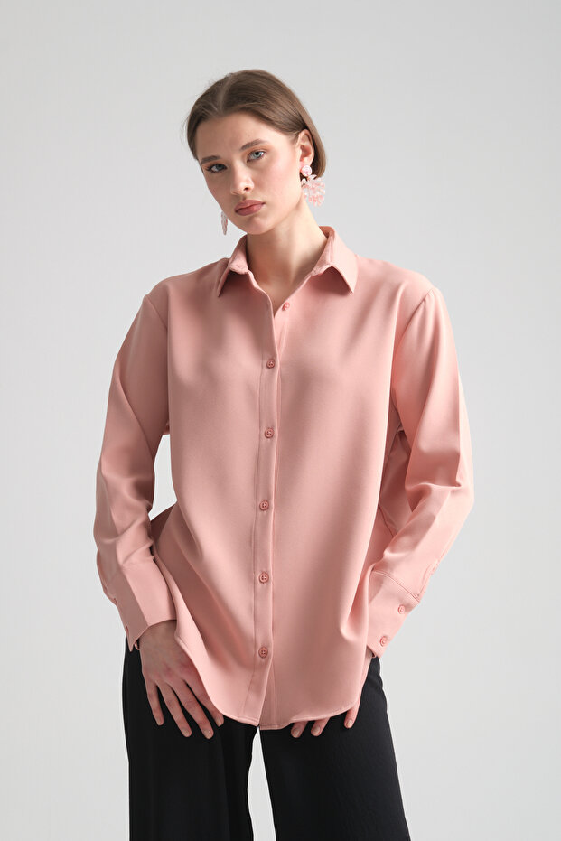 Pure Oversize Women's Long Basic Shirt