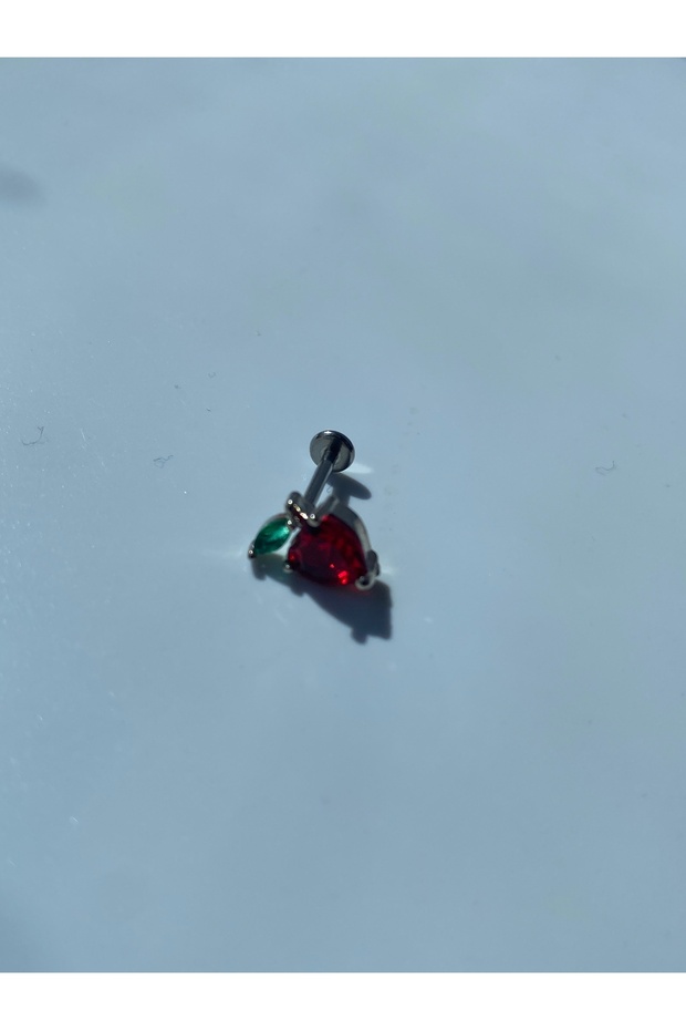 Çelik Piercing Tragus Helix Flat Kıkırdak Elma Kalp Model 8mm - 7
