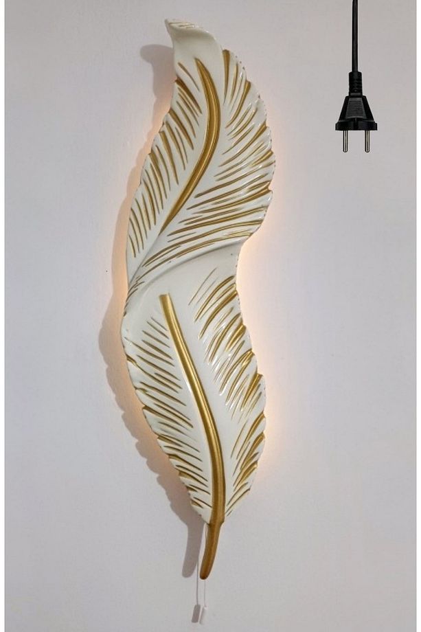 Tüy Aplik Ledli Kablolu Dekoratif Duvar Aydınlatma 60x16 Cm - 1