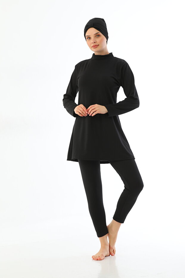 Women's Plus Size Full Covered Long Sleeve Tights 6XL Hijab Swimsuit