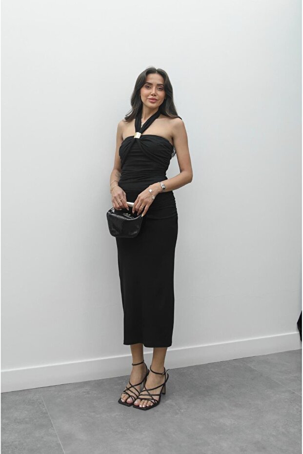 Rochie neagră lavandă - 3