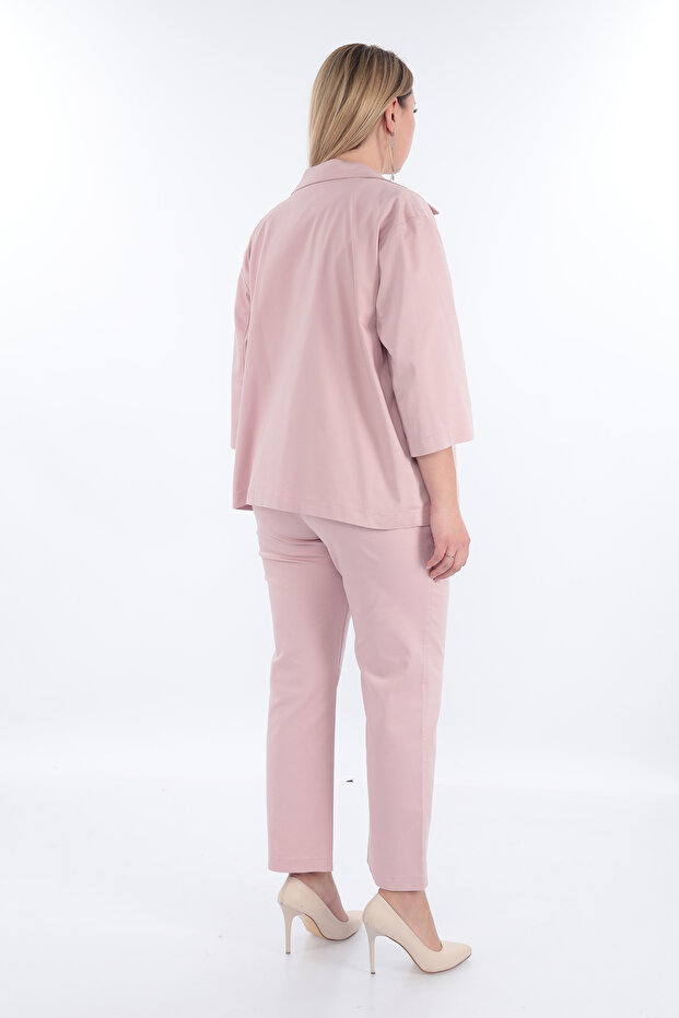 Kadın Üçlü Takım Ceket Pantolon Tshirt - 6