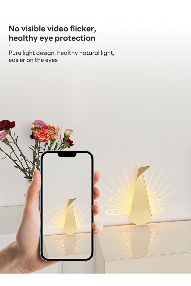 مصباح حائط فني بشاشة افتتاحية على شكل طاووس - 3