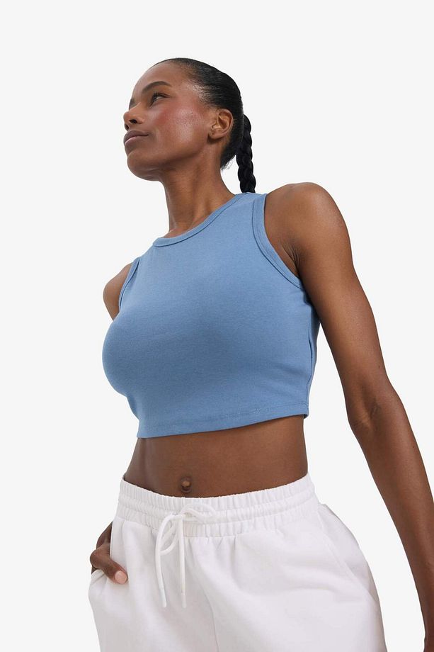 DeFactoFit Crop Top Bisiklet Yaka Modal Sporcu Atlet E2939AX25SM - 5