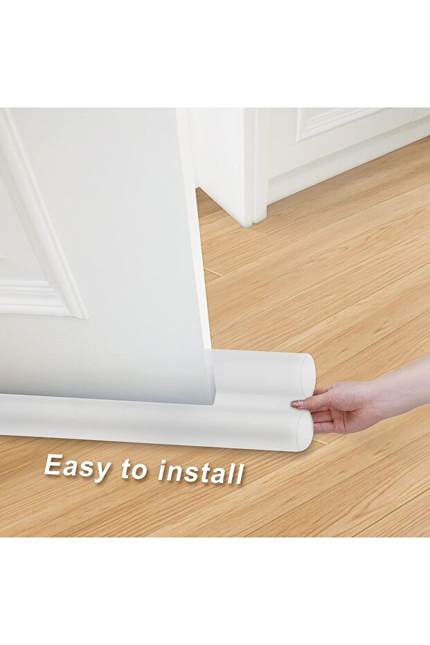 Door Draft Stopper - Waterproof Double Blocking Door Seal (White) -