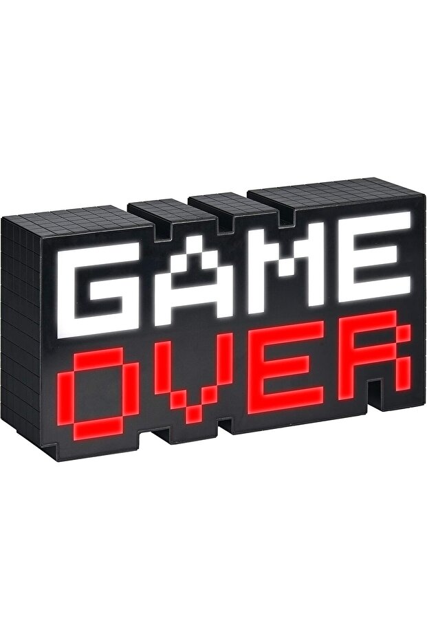 لافتة إضاءة LED بتصميم Game Over - مصباح حائط للألعاب بنمط البكسل، نيون RGB