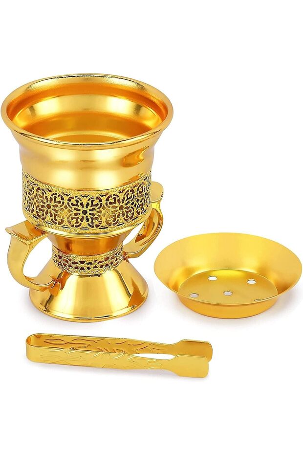 Premium Metal Frankincense Resin Incense Burner, Incense Censer, Portable Bakhoor Burner, C