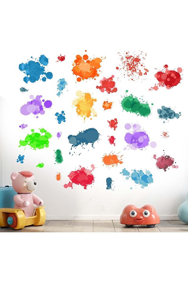 Colorful Paint Splatter Wall Stickers - Graffiti Painting Splotches