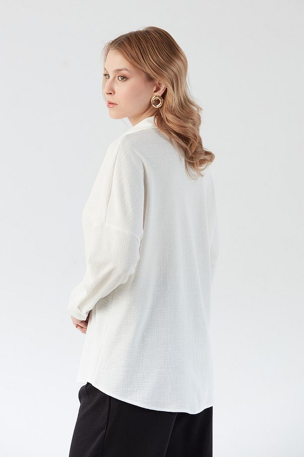 Basic Jakarlı Oversize Gömlek - 3