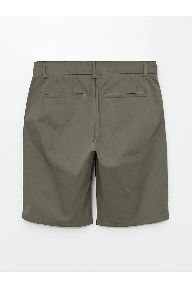 LCWAIKIKI Basic Haki Standart Kalıp Gabardin Erkek Şort - 6