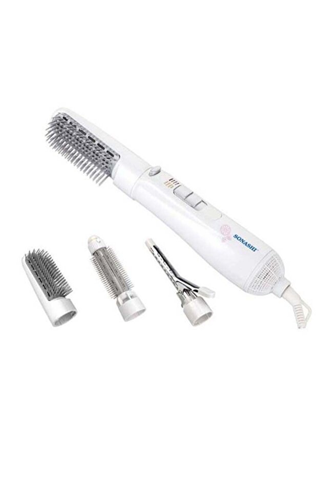 4in1 Hair Styler With Detachable Thermal Brush Curler Clip And Big Roller Brush