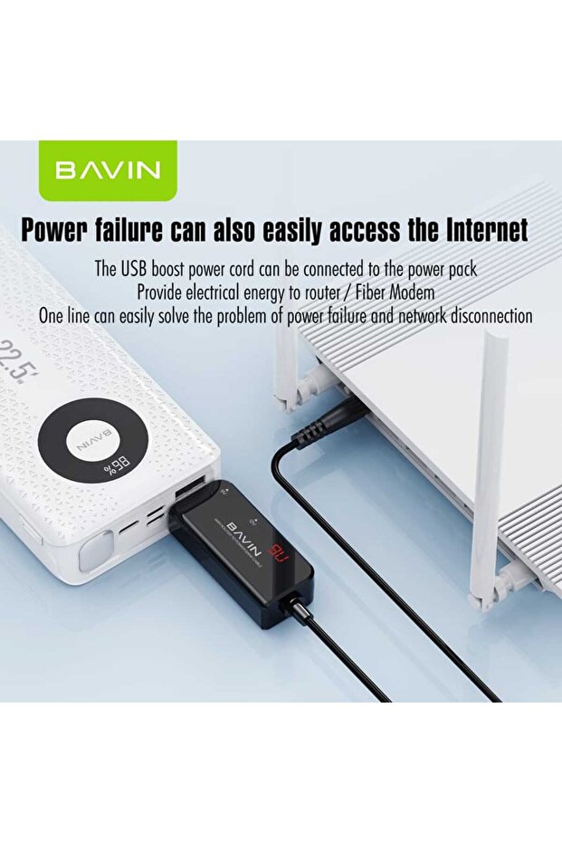 وصلة راوتر USB لتوصيل الراوتر بشاحن حائط وشاحن سيارة وباور بانك تيار مستمر 5 فولت إلى 9 /12فولت 1متر - 3