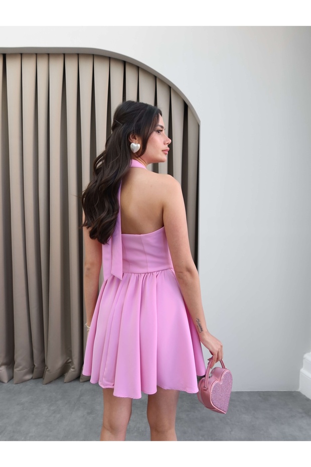 Rochie mini cu decolteu Halter - 4