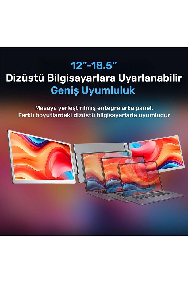 NPM11 16" FHD 1200p IPS Type-C Taşınabilir 2'li Monitör Çoklayıcı Standlı Notebook Monitör - 4
