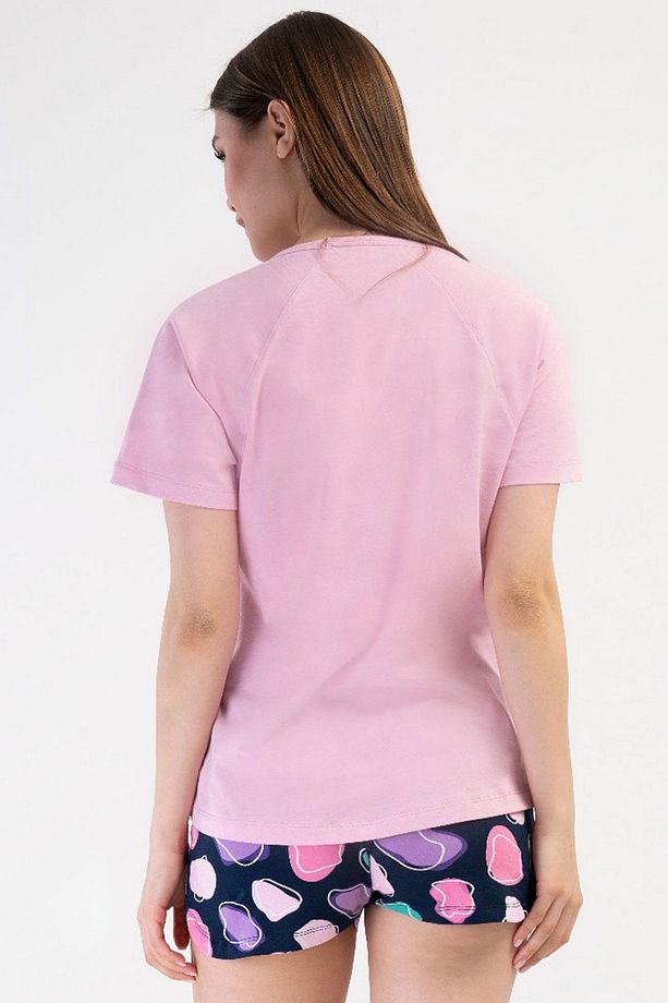 Kadın Kısa Kol Pembe Şortlu Pijama Takım C1T5N2O804 - 4