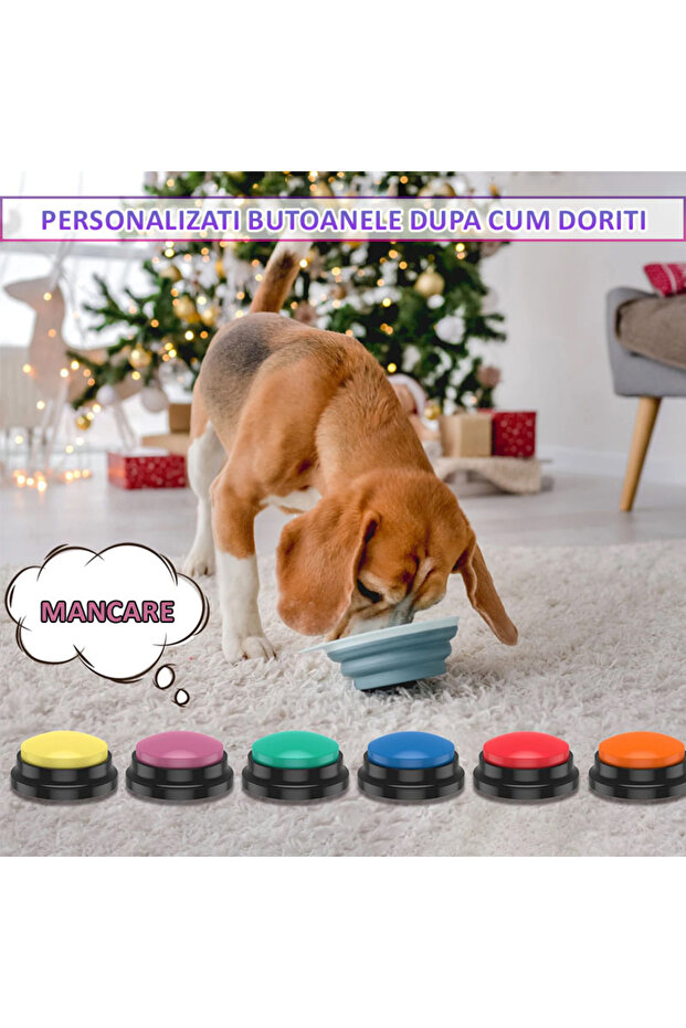 Set of 8 Dog Training Buttons, Voice Recording, Customizable, Skill Development - 6