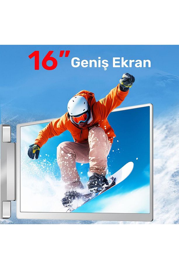 NPM11 16" FHD 1200p IPS Type-C Taşınabilir 2'li Monitör Çoklayıcı Standlı Notebook Monitör - 3