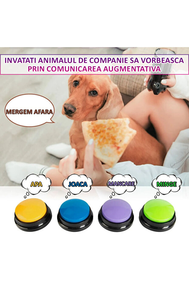 Set of 8 Dog Training Buttons, Voice Recording, Customizable, Skill Development - 4