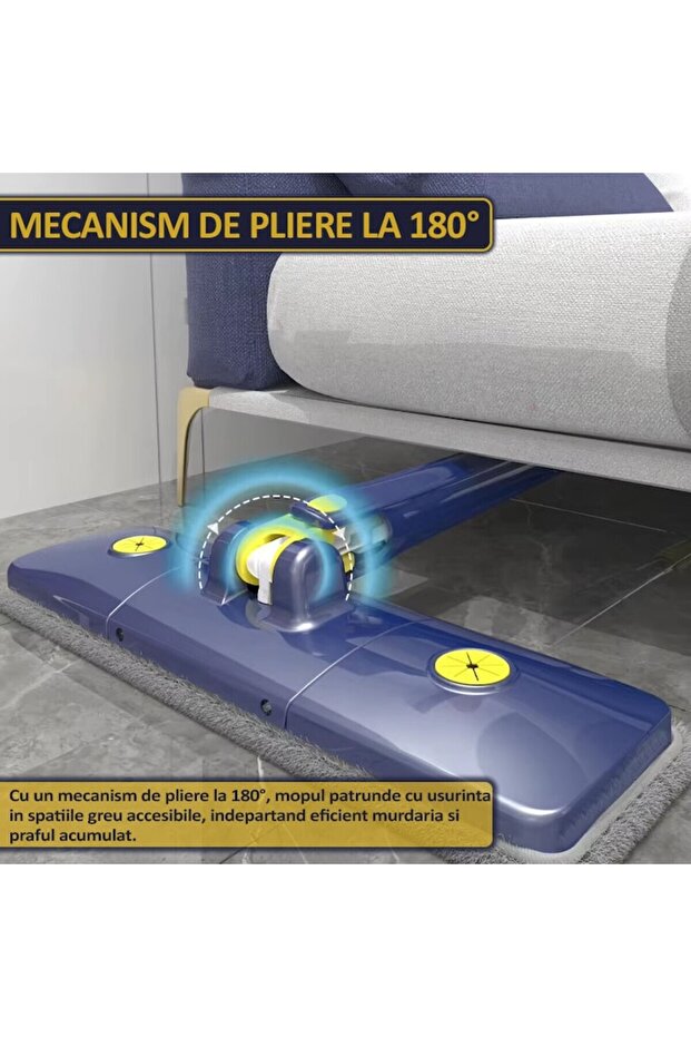 Multifunctional Mop Set With 6 Cloths For Dry And Wet Surfaces, Rectangular Head - 6