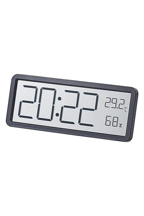 Dijital Masa ve Duvar Saati Termometre & Nem Göstergeli LCD Saat Büyük Ekranlı, Sessiz - 5