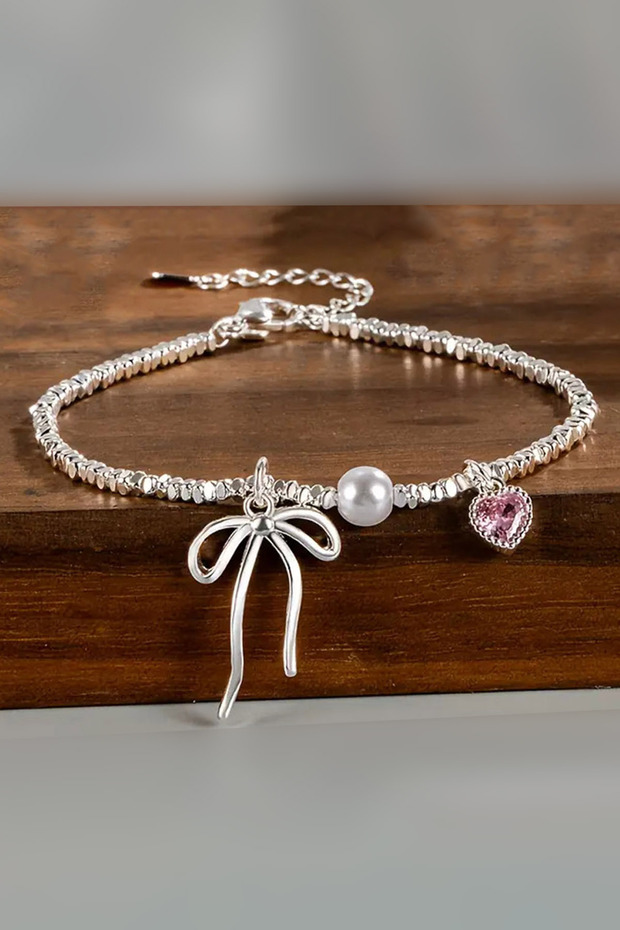 Bow Heart Pinterest Design Women's Bracelet