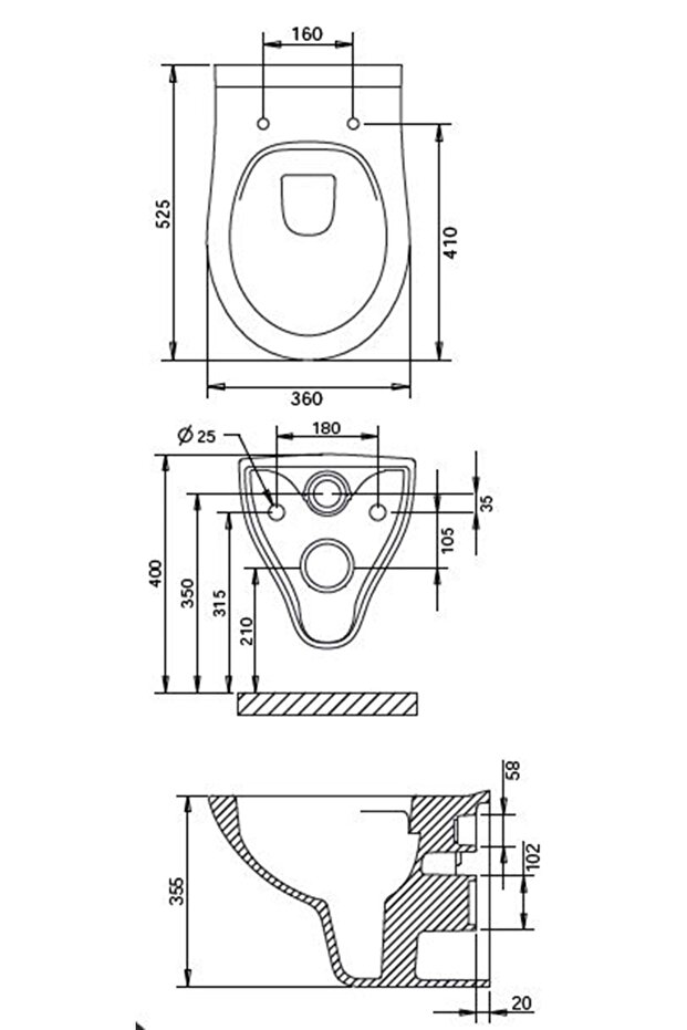 PERA RİMLESS ASMA KLOZET - 2