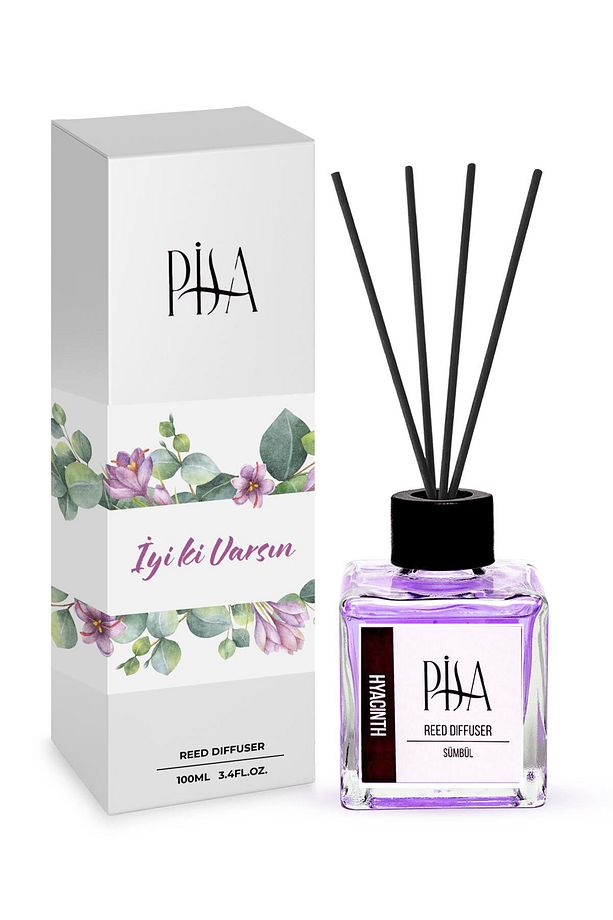 Özel Gün Hediye Kutulu Sümbül Çubuklu Oda Kokusu Hyacinth Reed Diffuser 100ml - 1