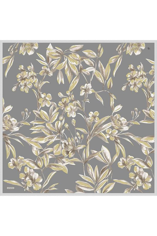 Desenli Saf Ipek Twill Eşarp 9324- 35 - 4
