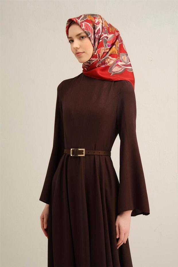 وشاح حريري صيف 2025 - 9332-85 أحمر تويل