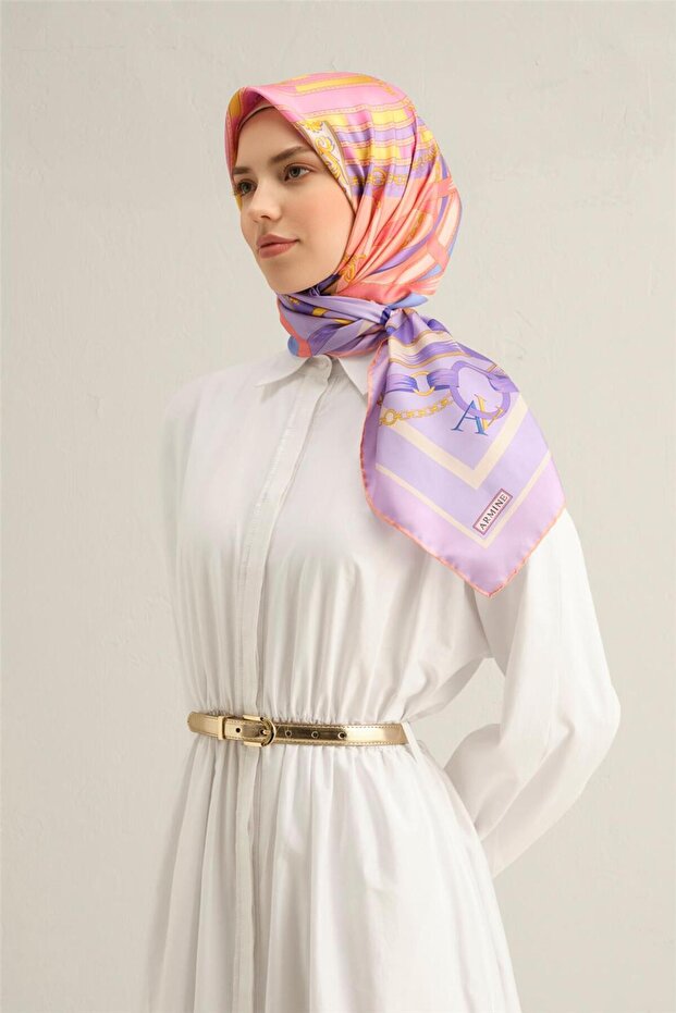 وشاح كلاسيكي منقوش سيفت حرير تويل 9315D 50