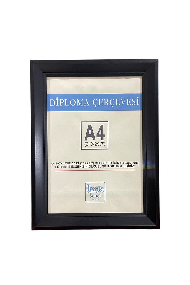 A4 Çerçeve Haki̇ki̇ Camli Si̇yah Çerçeve - Di̇ploma Ve Serti̇fi̇ka Çerçevesi̇ 21x30 Boyutu (a4) - 4