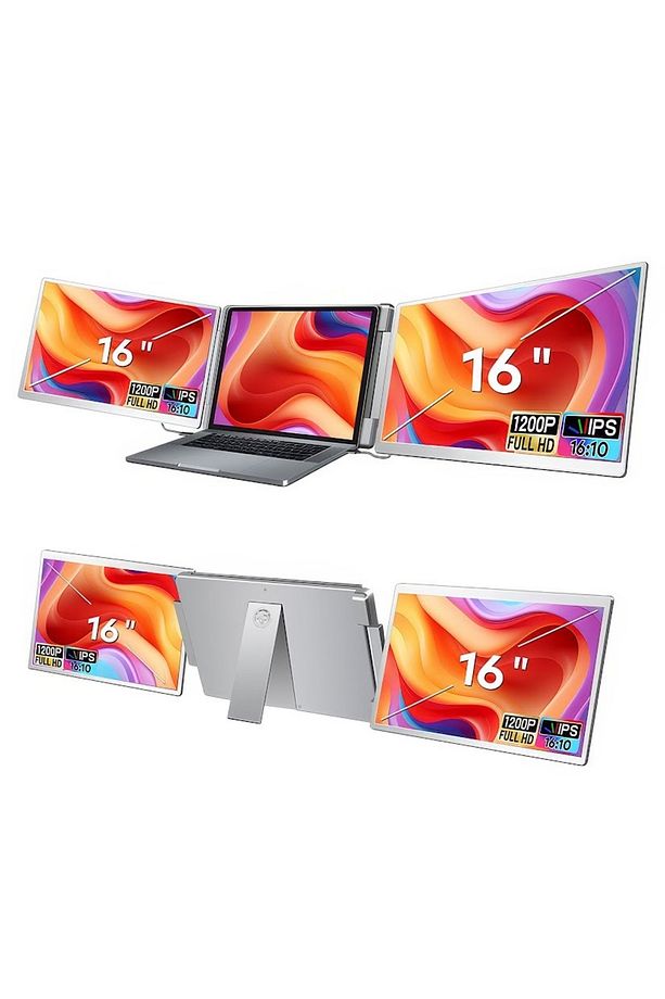 NPM11 16" FHD 1200p IPS Type-C Taşınabilir 2'li Monitör Çoklayıcı Standlı Notebook Monitör - 1