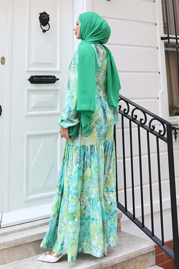 Rochie hijab cu model verde 535 - 5