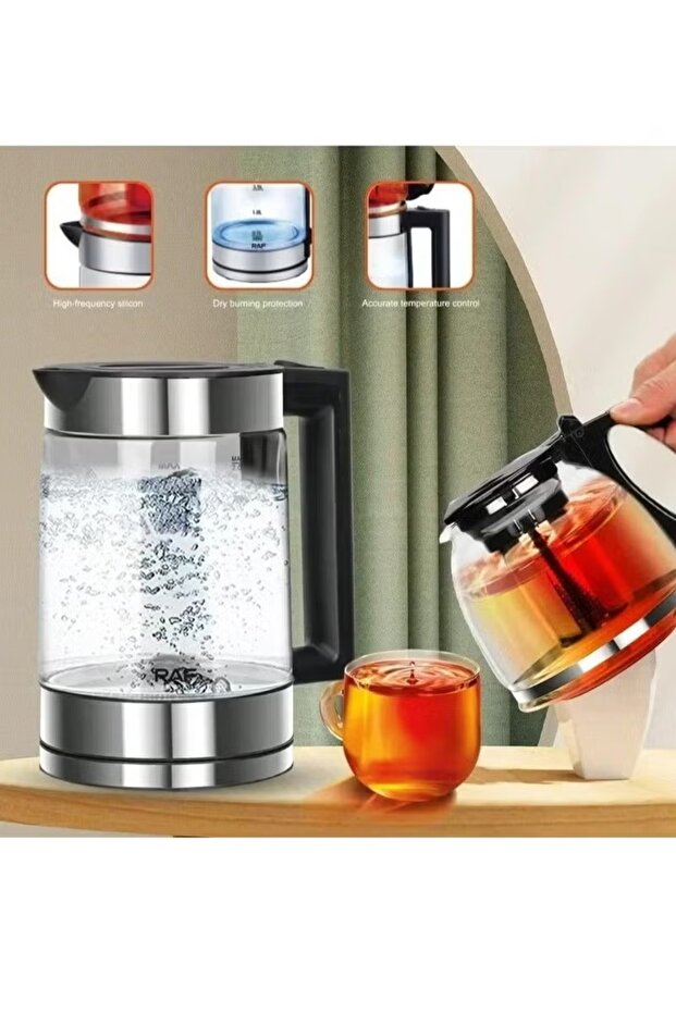 Double Pot Electric Kettle With Removable Tea Filter, Capacity 1.8l Kettle & 1.0l Tea Pot - 4