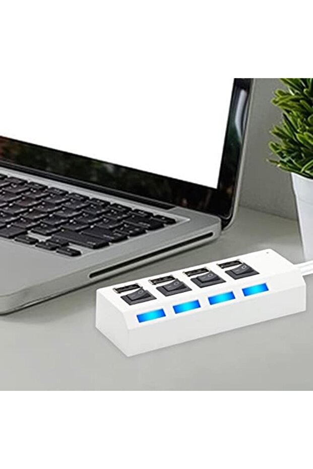 Multi USB Port from Yiring Eve, 4-Port USB2.0 Splitter with Individual Switch - Multi-port Expander - 6
