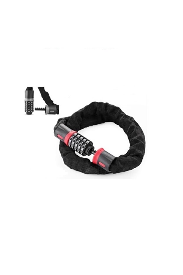 Bicycle lock with code, 90 cm, 5-digit code, black - 2